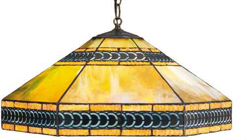 Meyda Lighting 31226 Cambridge Tiffany Orange Purple / Blue Ceiling Light Pendant