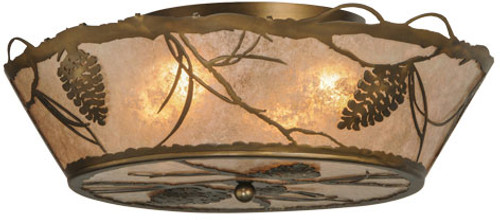 Meyda Lighting 31602 Whispering Pines Rustic Antique Copper Flush Mount Lighting Fixture
