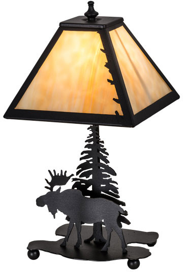 Meyda Custom 32467 Lone Moose Rustic Table Light