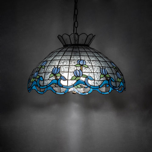 Meyda Lighting 38434 Roseborder Tiffany Mahogany Bronze Hanging Pendant Lighting