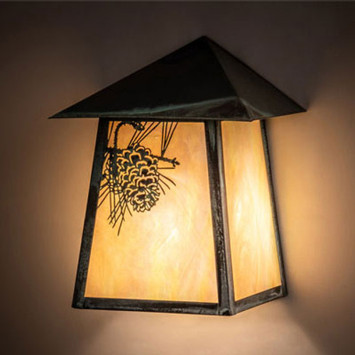 Meyda Custom 38972 Stillwater Rustic Verdigris Light Sconce