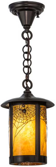 Meyda Custom 44361 Fulton Spider Web Rustic Ha Craftsman Mini Hanging Lamp