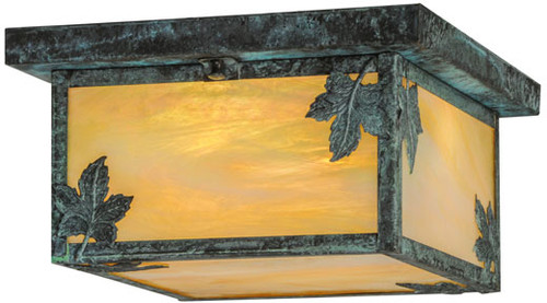Meyda Custom 46162 Hyde Park Rustic Verdigris Flush Mount Light Fixture