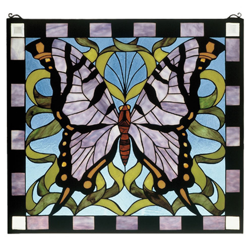 Meyda Lighting 46464 Butterfly Stained Glass 23 Inch Tall Wall Décor