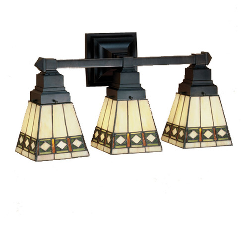 Meyda Lighting 48028 Diamond Mission 3 Lamp 20 Inch Wide Vanity Lighting For Bathroom