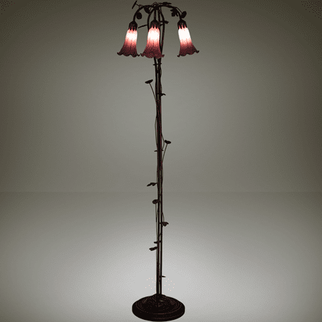 Meyda Lighting 48433 Lavender Pond Lily Contemporary Mahogany Bronze Floor Lighting