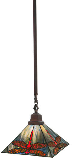 Meyda Lighting 49111 Prairie Dragonfly Tiffany Mini Pendant Lamp