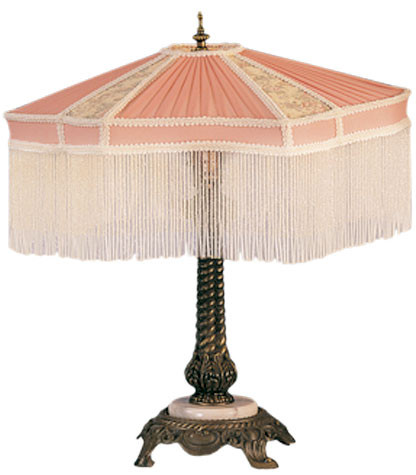 Meyda Lighting 49469 Fabric & Fringe Traditional Side Table Lamp