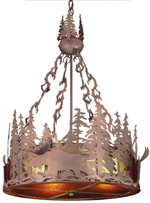 Meyda Custom 50173 Moose at Dusk Country Rust Hanging Pendant Light