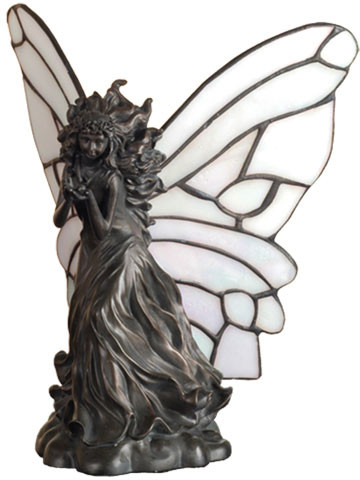Meyda Lighting 50428 Fairy Holding Ladybug Tiffany Accent Table Lamp Lighting