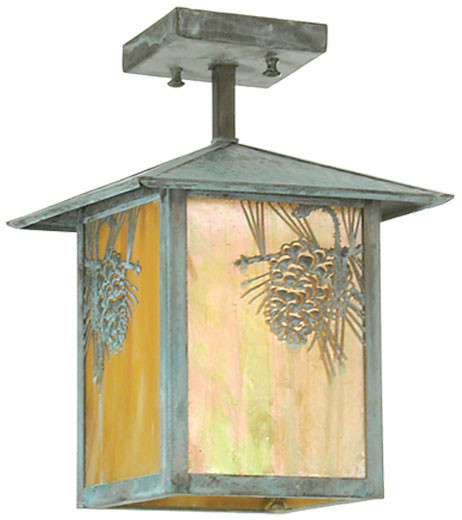 Meyda Custom 51402 Seneca Rustic Verdigris Flush Mount Ceiling Light Fixture