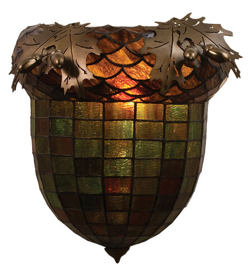 Meyda Custom 51851 Greenbriar Oak Rustic Antique Copper Lighting Wall Sconce