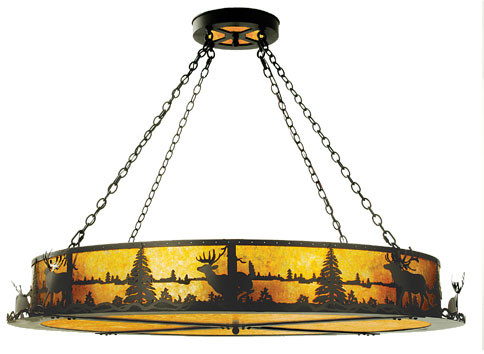 Meyda Custom 52372 Elk at Lake Country Drum Drop Lighting