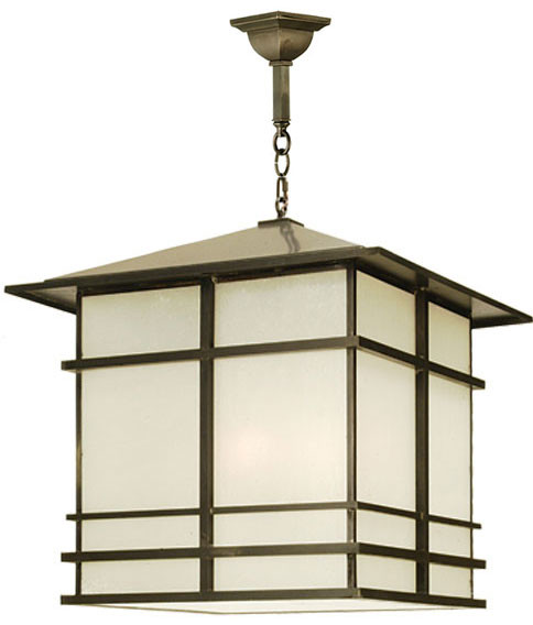 Meyda Custom 52378 Tea House Mission Craftsman Brown Indoor / Outdoor Hanging Lamp