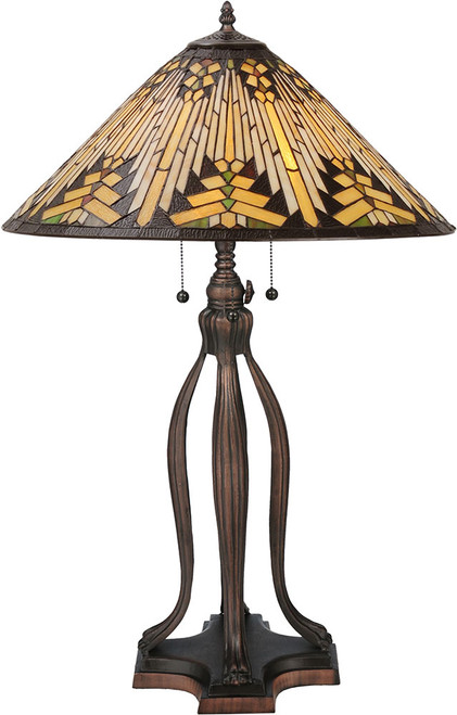 Meyda Lighting 66226 Nuevo Mission Tiffany Beige Lighting Table Lamp