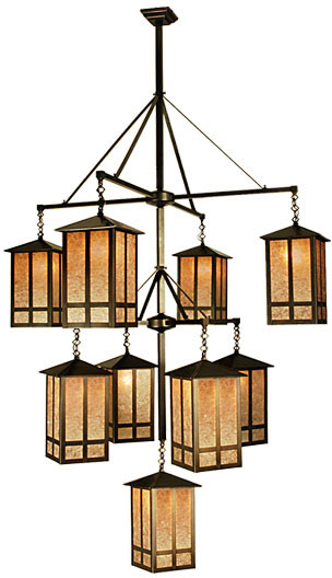 Meyda Custom 67329 Church Street Craftsman Craftsman Brown Lighting Chandelier