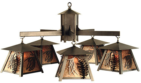 Meyda Custom 67994 Scotch Pine Rustic Pewter Chandelier Lighting