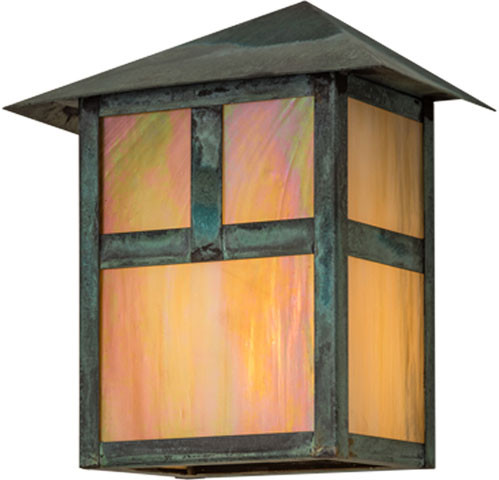 Meyda Custom 68076 Seneca T Mission Craftsman Bai Verd Outdoor Wall Sconce Lighting