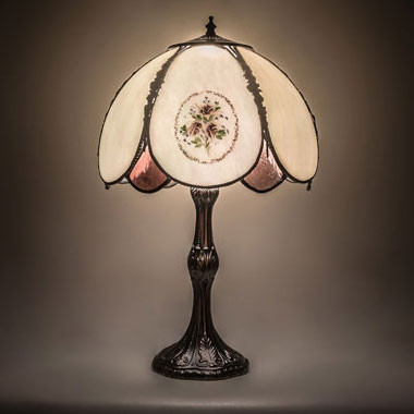 Meyda Lighting 68597 Roses Traditional Table Top Lamp