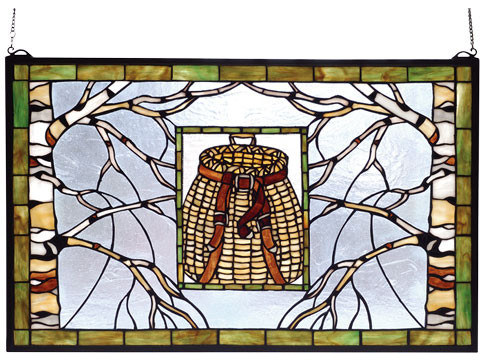 Meyda Lighting 69502 Pack Basket Tiffany Stained Glass Window