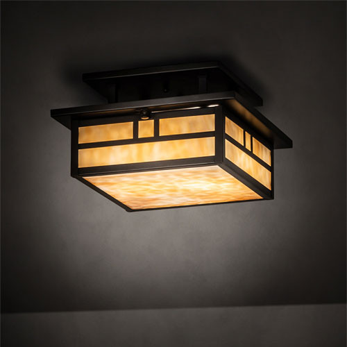 Meyda Custom 70050 Hyde Park Craftsman Craftsman Brown Exterior Ceiling Lighting Fixture