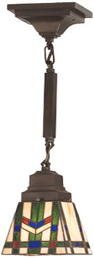 Meyda Lighting 71618 Prairie Wheat Tiffany Mahogany Bronze Mini Hanging Light