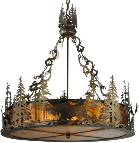 Meyda Custom 72648 Moose at Dusk Antique Copper Pendant Light Fixture