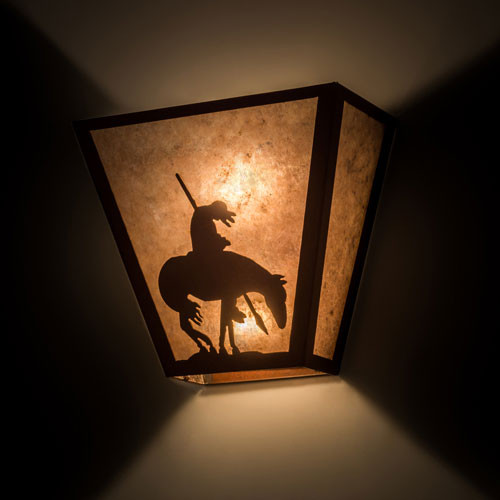 Meyda Custom 82335 Trail's End Rustic Red Rust Wall Sconce Lighting