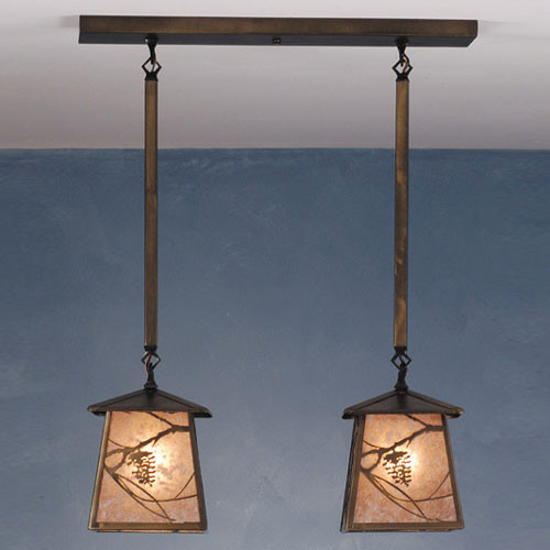 Meyda Custom 82388 Whispering Pines Country Antique Copper Multi Pendant Lamp