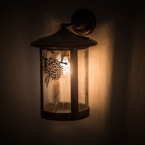 Meyda Custom 91510 Fulton Winter Pine Country Zasdy Vintage Copper Lighting Wall Sconce