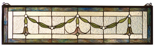 Meyda Lighting 98102 Cottage Garland Swag Stained Glass Art