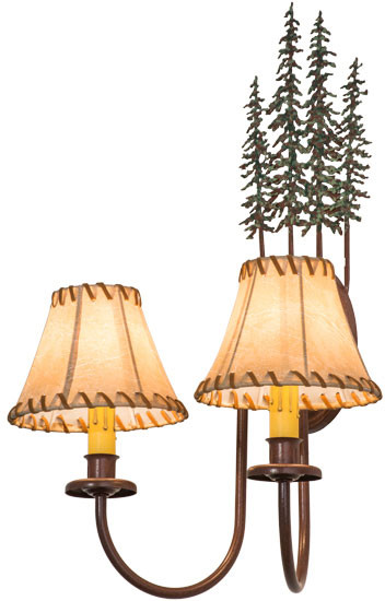 Meyda Custom 98727 Tall Pines Country Rust Finish 19" Tall Lamp Sconce