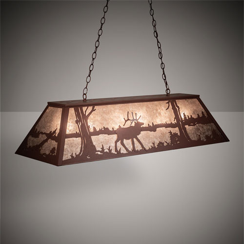Meyda Custom 98815 Elk at Lake Country Rust Kitchen Island Lighting