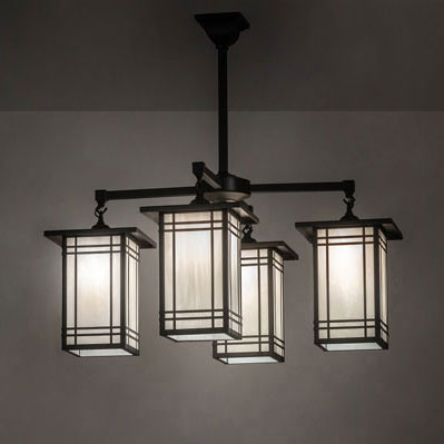 Meyda Custom 99493 Prairie Mission Craftsman Brown Ceiling Chandelier