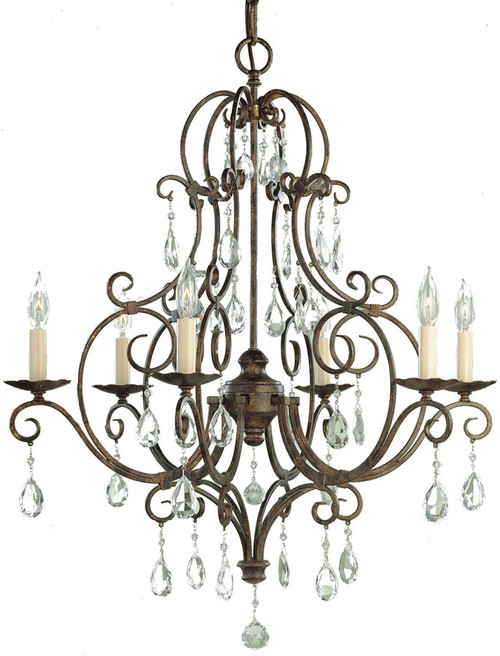 Generation Lighting F1902-6-MBZ Chateau 6-light 25 inch Chandelier in Mocha Bronze