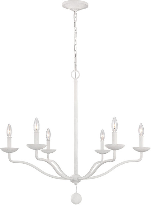 Visual Comfort Studio F3130-6PSW Annie Plaster White Chandelier Light