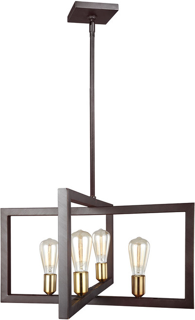 Visual Comfort Studio F3145-4NWB Finnegan Contemporary New World Bronze Mini Ceiling Chandelier
