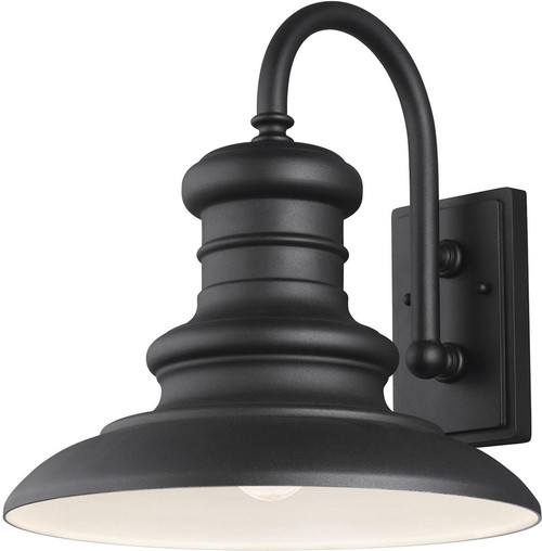 Generation Lighting OL9004TXB Redding Station Textured Black Outdoor 15" Wall Light Sconce