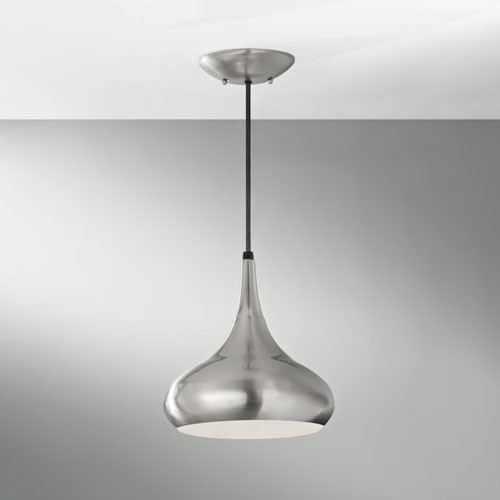 Generation Lighting P1253BS Belle Modern Brushed Steel Mini Pendant Lighting Fixture