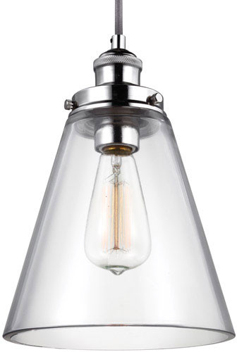 Visual Comfort Studio P1347PN Baskin Modern Polished Nickel Mini Pendant Hanging Light