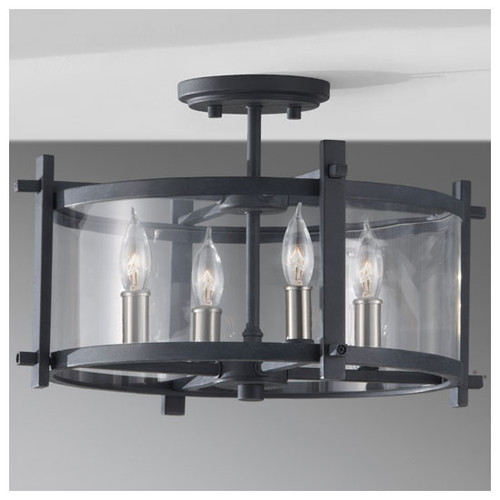 Generation Lighting SF292AFBS Ethan Contemporary Semi-Flush Ceiling Light