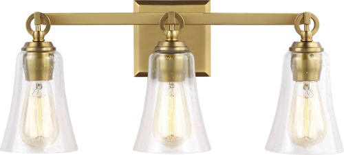 Visual Comfort Studio VS24703BBS Monterro Modern Burnished Brass 3-Light Bathroom Lighting Fixture