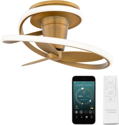 Modern Forms FH-D2402-28L-AB Veloce Contemporary Aged Brass LED Home Ceiling Fan