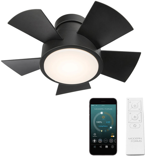 Modern Forms FH-W1802-26L-MB Vox Matte Black LED Interior / Exterior 26" Ceiling Fan