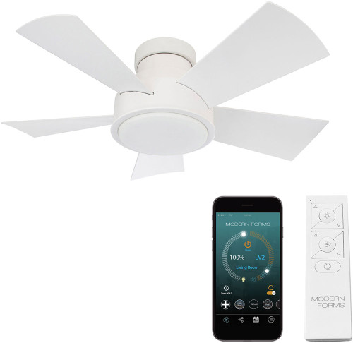 Modern Forms FH-W1802-38L-MW Vox Matte White LED Indoor / Outdoor 38" Home Ceiling Fan