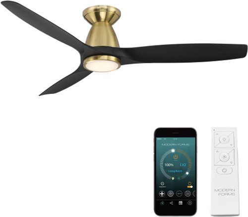 Modern Forms FH-W2202-54L-SB/MB Skylark Soft Brass Matte Black LED Interior / Exterior 54" Ceiling Fan