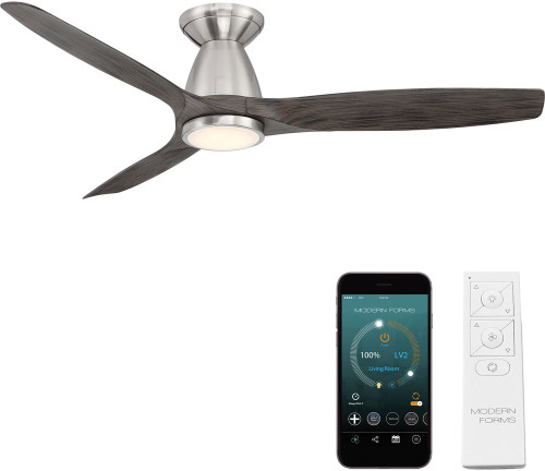 Modern Forms FH-W2202-54L-BN/EB Skylark Brushed Nickel Ebony LED Interior / Exterior 54" Ceiling Fan
