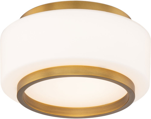Modern Forms FM-12508-AB Preston Contemporary Electroplated Aged Brass LED Flush Mount Light Fixture