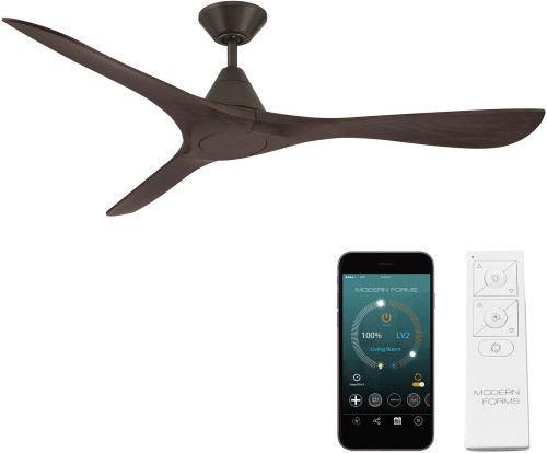 Modern Forms FR-D2504-60-BZ/DW Carve Modern Bronze Dark Walnut 60" Interior / Exterior Ceiling Fan