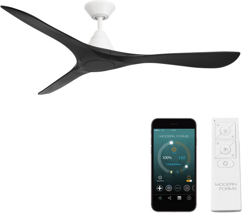 Modern Forms FR-D2504-60-MW/MB Carve Modern Matte White Matte Black 60" Interior / Exterior Home Ceiling Fan